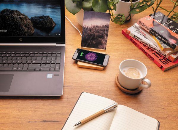 Док-станция для беспроводной зарядки с фоторамкой Bamboo, 5 Вт - Док-станция для беспроводной зарядки с фоторамкой Bamboo, 5 Вт