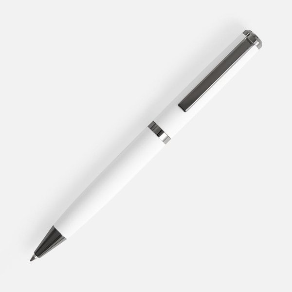 Ручка шариковая Inkish Gunmetal в футляре, белая