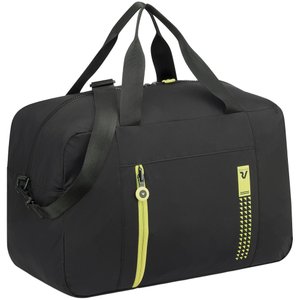 сумка дорожная compact neon, черная с зеленым