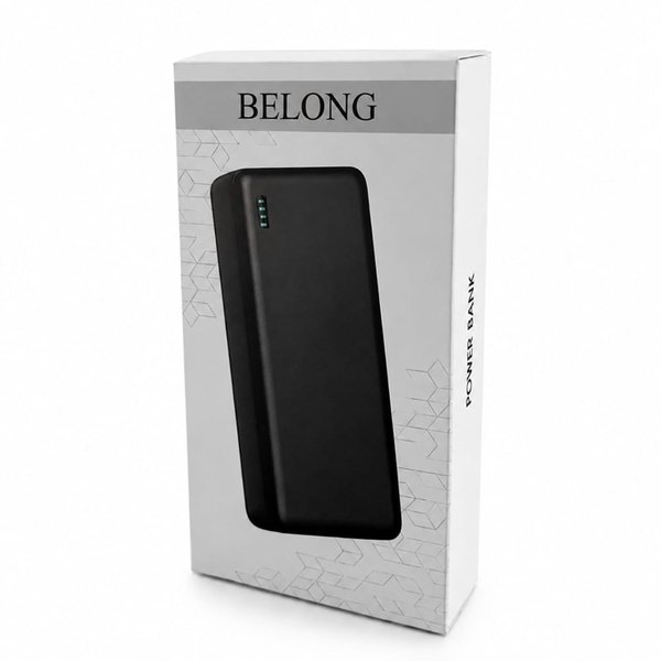 Внешний аккумулятор Belong, 20000 Mah, черный - Внешний аккумулятор Belong, 20000 Mah, черный