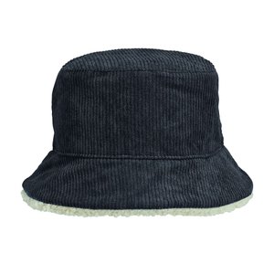 панама bucket двусторонняя утепленная, темно-серая с бежевым