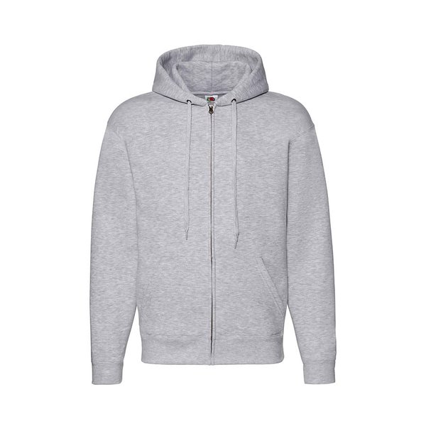 Толстовка с начесом PREMIUM HOODED SWEAT JACKET 280 - Толстовка мужская "PREMIUM HOODED SWEAT JACKET", серый меланж_XL, 70% х/б, 30% п/э, 260 г/м2