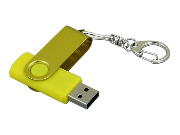 USB 2.0- флешка промо на 32 Гб с поворотным механизмом и однотонным металлическим клипом - USB 2.0- флешка промо на 32 Гб с поворотным механизмом и однотонным металлическим клипом