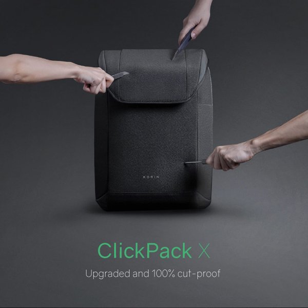 Рюкзак KORIN ClickPack X 45х32х15,5 см, с клапаном, черный - Рюкзак KORIN ClickPack X 45х32х15,5 см, с клапаном, черный