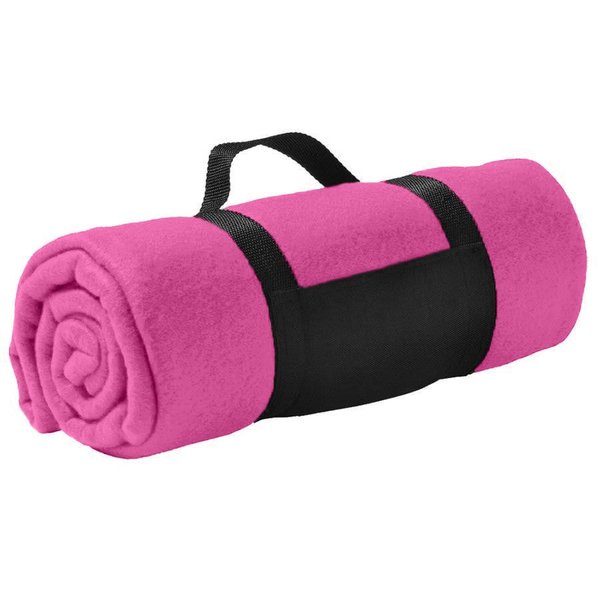 Плед COLOR, 130х150 см, флис 200 гр/м2 - Плед "Color"; розовый; 130х150 см; флис 200 гр/м2; шелкография, вышивка