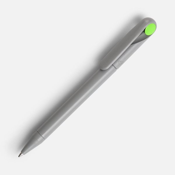 Ручка шариковая Prodir DS1 TMM Dot, серая с ярко-зеленым