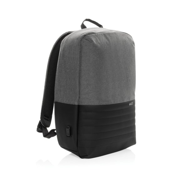 Антикражный рюкзак для ноутбука Swiss Peak с RFID-защитой из rPET AWARE™, 15,6’’ - Антикражный рюкзак для ноутбука Swiss Peak с RFID-защитой из rPET AWARE™, 15,6’’