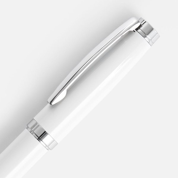 Ручка шариковая Letra Chrome, глянцевая, белая
