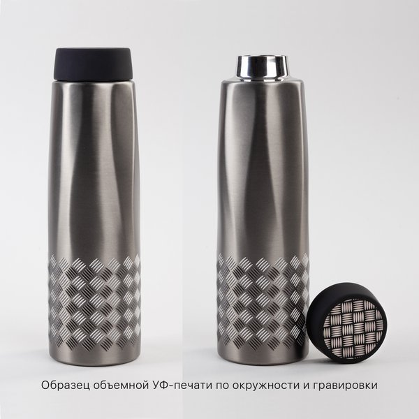 Термос "Calypso" 500 мл, стальной корпус, крышка в покрытии soft touch, коробка - Термос "Calypso" 500 мл, стальной корпус, крышка в покрытии soft touch, коробка стальной серый