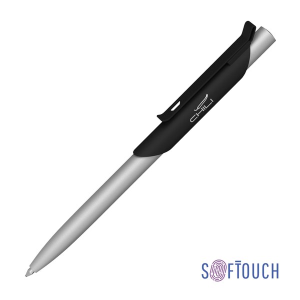 Ручка шариковая "Skil", покрытие soft touch - Ручка шариковая "Skil", покрытие soft touch черный с серебристым