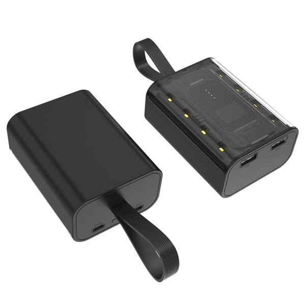 Внешний аккумулятор Courage, 5000 Mah, черный - Внешний аккумулятор Courage, 5000 Mah, черный