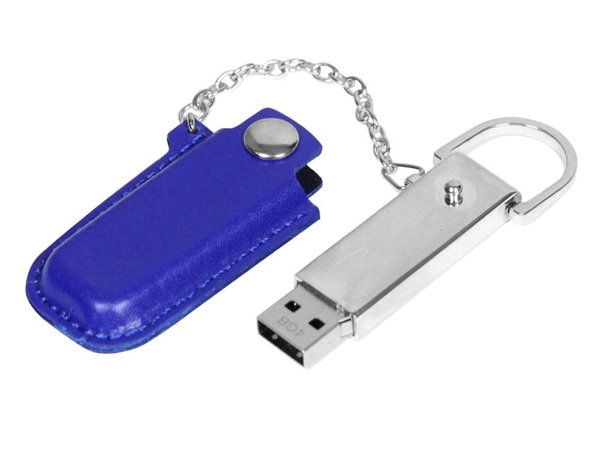 USB 2.0- флешка на 8 Гб в массивном корпусе с кожаным чехлом - USB 2.0- флешка на 8 Гб в массивном корпусе с кожаным чехлом