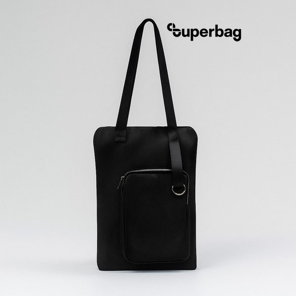 Шоппер Superbag Pocket, с внутренним креплением (карабин) и чехлом для мелочей - Шоппер Superbag Pocket, с внутренним креплением (карабин) и чехлом для мелочей (черный)