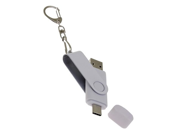 USB 2.0- флешка на 8 Гб с поворотным механизмом и дополнительным разъемом Type-C - USB 2.0- флешка на 8 Гб с поворотным механизмом и дополнительным разъемом Type-C