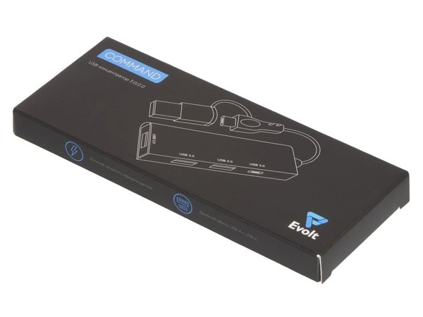 USB-хаб «Command» с коннектором 2-в-1 USB-C и USB-A, 2.0/3.0 - USB-хаб «Command» с коннектором 2-в-1 USB-C и USB-A, 2.0/3.0