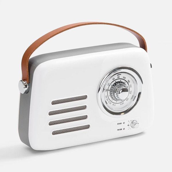 Bluetooth-колонка с радио Retronica, белая