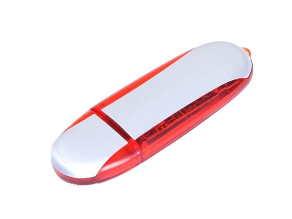 USB 2.0- флешка промо на 64 Гб овальной формы - USB 2.0- флешка промо на 64 Гб овальной формы