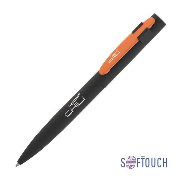 Ручка шариковая "Lip", покрытие soft touch - Ручка шариковая "Lip", покрытие soft touch черный с оранжевым