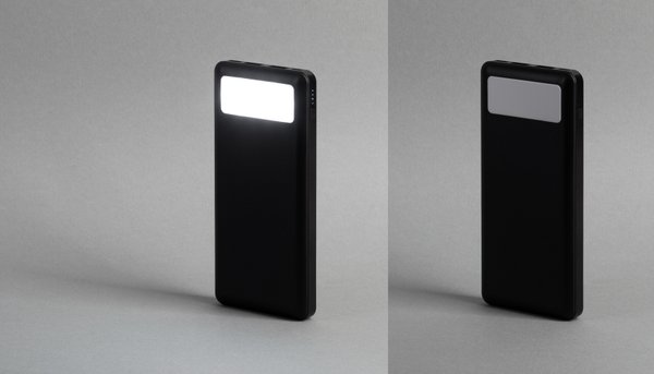 Зарядное устройство "Lumos" 10000 mAh с фонариком - Зарядное устройство "Lumos" 10000 mAh с фонариком черный