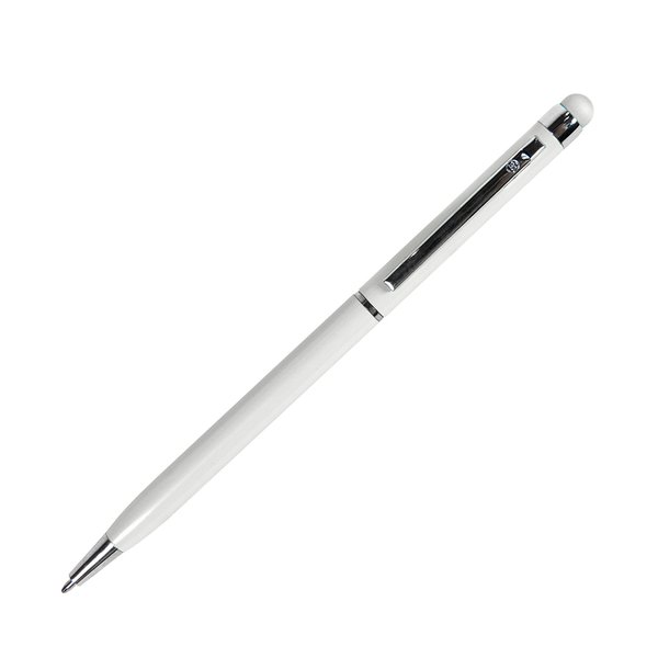 Ручка шариковая со стилусом TOUCHWRITER - TOUCHWRITER, ручка шариковая со стилусом для сенсорных экранов, белый/хром, металл