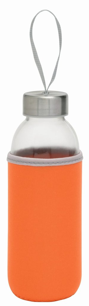 стеклянная бутылка take well, оранжевая, прозрачная