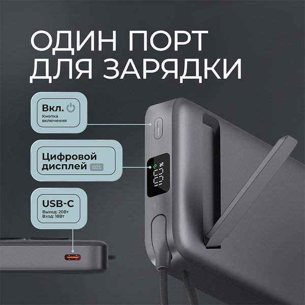 Внешний АКБ NRG MageSafe QI2 10000 мА-ч, 15Вт QI - Внешний АКБ NRG MageSafe QI2 10000 мА-ч, 15Вт QI