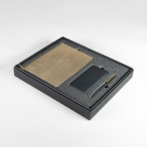 набор подарочный golden: бизнес-блокнот, ручка и power bank в коробке с ложементом