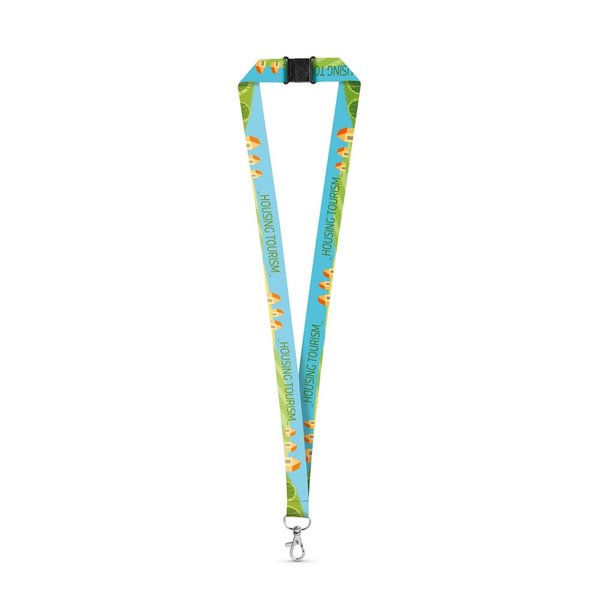 Ланьярд DOVER. SET SUBLIMATION Long II (20 мм) из переработанного полиэстера (100% rPET) с крючком-триггером 20 мм и предохранительной застежкой - Ланьярд DOVER. SET SUBLIMATION Long II (20 мм) из переработанного полиэстера (100% rPET) с крючком-триггером 20 мм и предохранительной застежкой