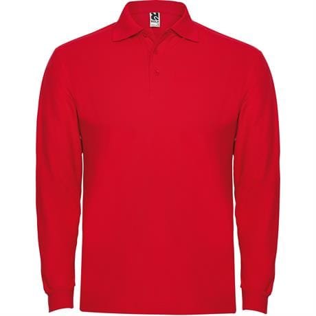 Футболка поло ESTRELLA L/S мужская - Футболка поло ESTRELLA L/S мужская, КРАСНЫЙ L