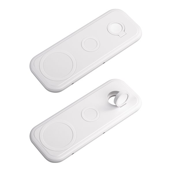 Настольная беспроводная (15W) зарядная станция "Snow Board" для смартфона, часов и наушников - Настольная беспроводная (15W) зарядная станция "Snow Board" для смартфона, часов и наушников белый