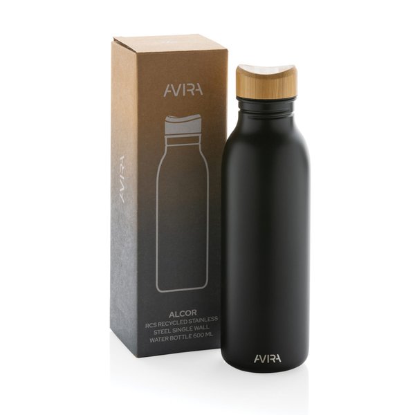 Бутылка для воды Avira Alcor из переработанной стали RCS, 600 мл - Бутылка для воды Avira Alcor из переработанной стали RCS, 600 мл