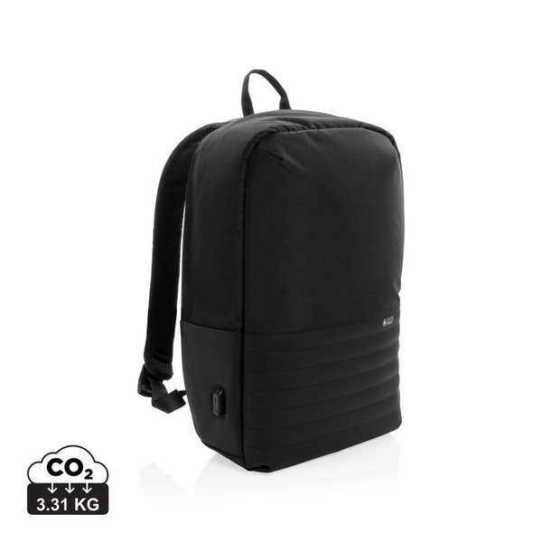 Антикражный рюкзак для ноутбука Swiss Peak с RFID-защитой из rPET AWARE™, 15,6’’ - Антикражный рюкзак для ноутбука Swiss Peak с RFID-защитой из rPET AWARE™, 15,6’’