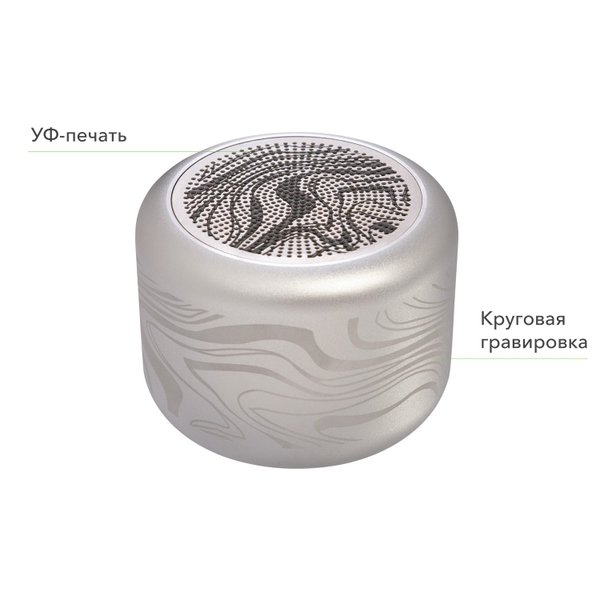 Беспроводная колонка Пэшн (Passion) 80dB 600 mAh (Bluetooth 5.4), серебряная