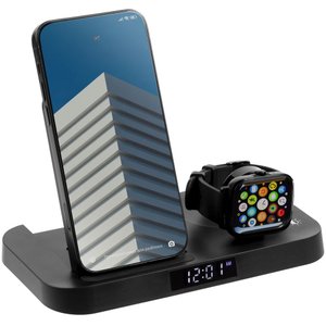 зарядная станция с часами clock nest, черная