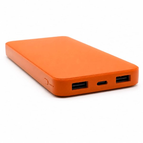 Внешний аккумулятор Polus, 10000 Mah, софт-тач покрытие - Внешний аккумулятор Polus, 10000 Mah, софт-тач покрытие, оранжевый