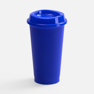 стакан с крышкой color cap, ver.2, синий