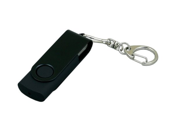 USB 2.0- флешка промо на 16 Гб с поворотным механизмом и однотонным металлическим клипом - USB 2.0- флешка промо на 16 Гб с поворотным механизмом и однотонным металлическим клипом
