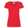 Футболка "Lady-Fit V-Neck T", красный_L, 95% х/б, 5% эластан, 210 г/м2