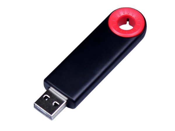 USB 2.0- флешка промо на 32 Гб прямоугольной формы, выдвижной механизм - USB 2.0- флешка промо на 32 Гб прямоугольной формы, выдвижной механизм