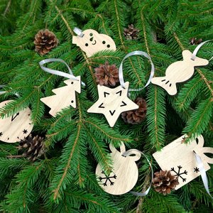 деревянная подвеска christmate, часы