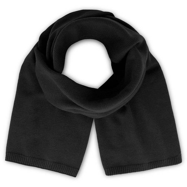 Шарф вязаный WIND SCARF-S - Шарф вязаный двойной "WIND SCARF-S", черный,100% переработанный полиэстер