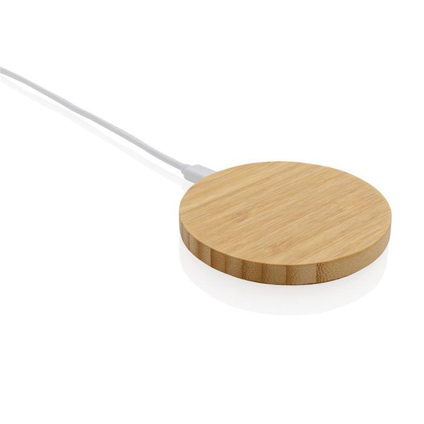 Док-станция Bamboo FSC® для беспроводной зарядки, 15 Вт - Док-станция Bamboo FSC® для беспроводной зарядки, 15 Вт