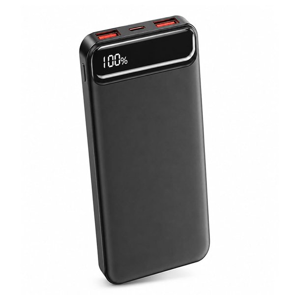 Внешний аккумулятор Groovy 10000 Mah с быстрой зарядкой, черный - Внешний аккумулятор Groovy 10000 Mah с быстрой зарядкой, черный