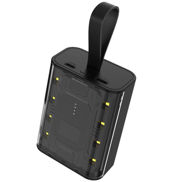 Внешний аккумулятор Courage, 5000 Mah, черный - Внешний аккумулятор Courage, 5000 Mah, черный