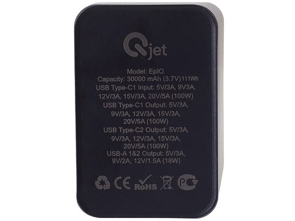 Внешний аккумулятор для ноутбуков «EpIQ», 100 Вт, 30000 mAh - Внешний аккумулятор для ноутбуков «EpIQ», 100 Вт, 30000 mAh