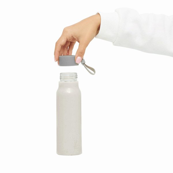Стеклянная бутылка для питья ECO DRINK, бежевый - Стеклянная бутылка для питья ECO DRINK, бежевый