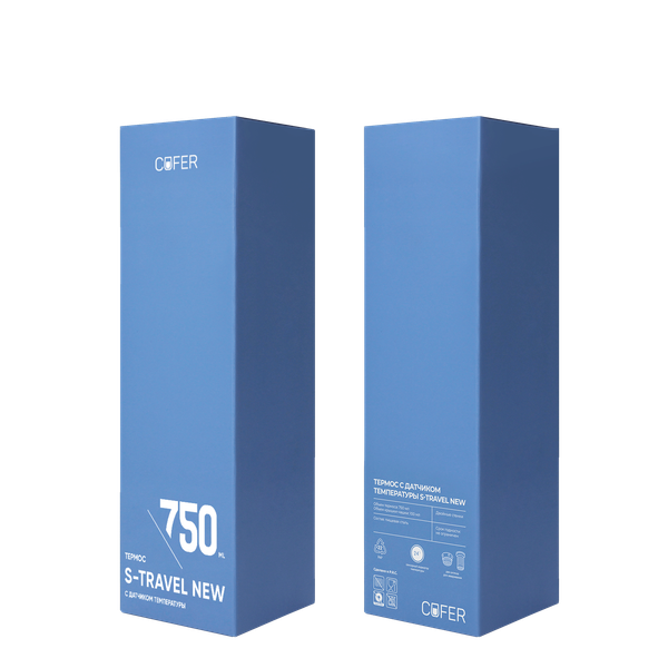Термос S-travel New софт-тач с датчиком температуры 750 мл - Термос S-travel New софт-тач с датчиком температуры 750 мл (синий)
