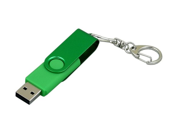 USB 3.0- флешка промо на 64 Гб с поворотным механизмом и однотонным металлическим клипом - USB 3.0- флешка промо на 64 Гб с поворотным механизмом и однотонным металлическим клипом