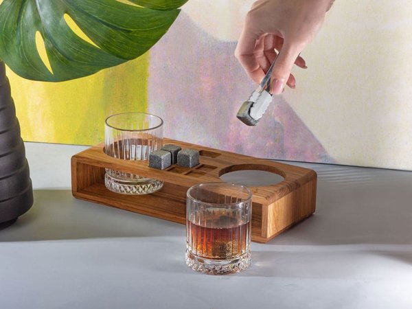 Набор для виски и коктейлей на подставке из дуба «Whiskey Party» - Набор для виски и коктейлей на подставке из дуба «Whiskey Party»