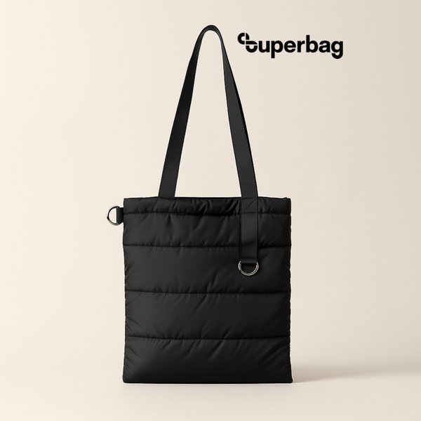 Шоппер Superbag Bubble, стёганый, с магнитной кнопкой - Шоппер Superbag Bubble, стёганый, с магнитной кнопкой (черный)